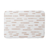 Bleke terracotta op witte afgeronde lijnen badmat (Voorkant)