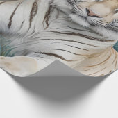 Bleke tijgers in een blauw groen Oerwoud Cadeaupapier (Hoek)