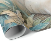 Bleke tijgers in een blauw groen Oerwoud Cadeaupapier (Rol Hoek)