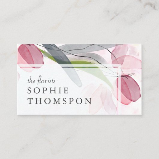 Bleke tulp bloemenelegant visitekaartje (Voorkant)