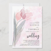 Bleke Tulp Elegante bruiloft Kaart (Voorkant)