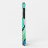 Bleke turquoise en Aqua Doodle met witte lijnen Case-Mate iPhone Case (Achterkant/links)