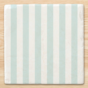 Bleke Turquoise Verticale Strepen Stenen Onderzetter