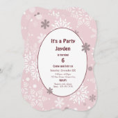 Bleke uitnodiging voor winterfeest op sneeuw (Voorkant / Achterkant)