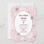 Bleke uitnodiging voor winterfeest op sneeuw (Voorkant)