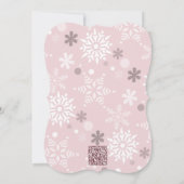 Bleke uitnodiging voor winterfeest op sneeuw (Achterkant)