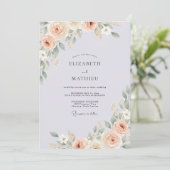Bleke Violet Ranunculus Eucalyptus Bruiloft Kaart (Staand voorkant)