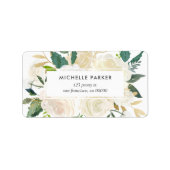 Bleke Waterverf Bloemen retour adres Etiket (Voorkant)