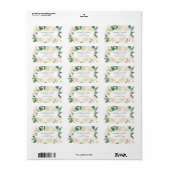 Bleke Waterverf Bloemen retour adres Etiket (Full Sheet)