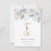 bleke waterverf bloemen Sla de datum op Kaart (Voorkant)