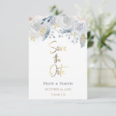 bleke waterverf bloemen Sla de datum op Kaart (Staand voorkant)