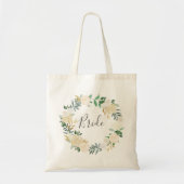 Bleke Waterverf Floral krans bruid Tote Bag (Voorkant)