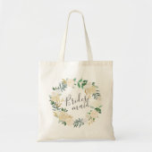 Bleke Waterverf Floral krans bruidsmeisje Tote Bag (Voorkant)