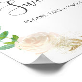 Bleke Waterverf Floral Wedding Love is Sweet Poster (Hoek)