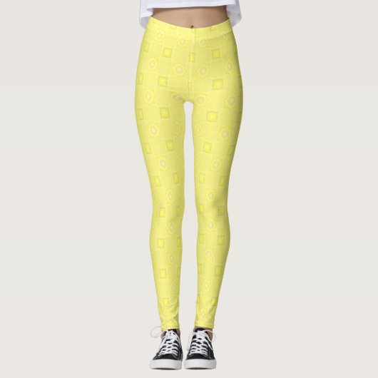 Bleke Yellow Designer Leggings van Julie Everhart (Voorkant)