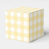 Bleke Yellow Gingham Plaid Party Favoriet Box Bedankdoosjes (Voorkant Zijde)