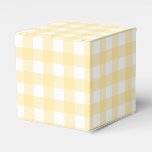 Bleke Yellow Gingham Plaid Party Favoriet Box Bedankdoosjes (Voorkant Zijde)