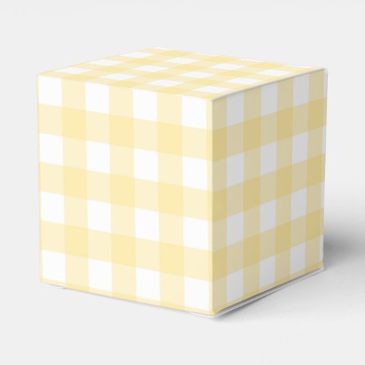 Bleke Yellow Gingham Plaid Party Favoriet Box Bedankdoosjes (Achterkant)