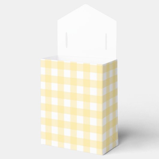 Bleke Yellow Gingham Plaid Tent Party Favoriet Box Bedankdoosjes (Geopend)