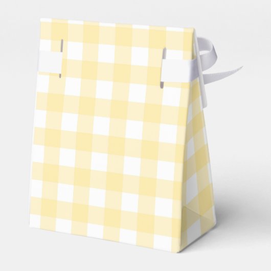 Bleke Yellow Gingham Plaid Tent Party Favoriet Box Bedankdoosjes (Achterkant)