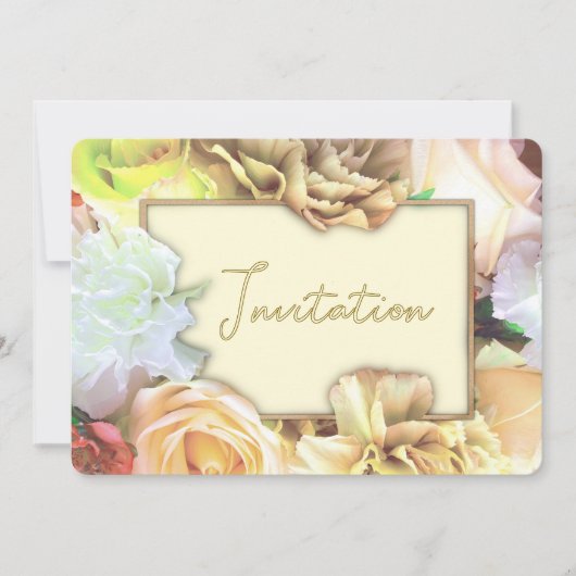 Bleke Yellow Rose Verjaardagsfeestje Uitnodiging (Voorkant)