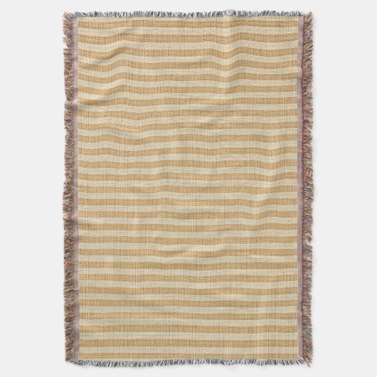 Bleke Yellow Stripes Threaded Fabric Pattern Deken (Voorkant Verticaal)