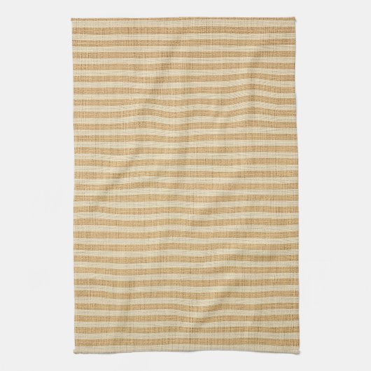 Bleke Yellow Stripes Threaded Fabric Pattern Theedoek (Verticaal)