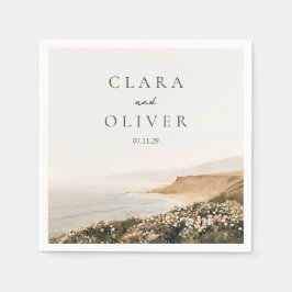 Bleke Zand Oker Strand Roos Kust Cocktail Bruiloft Servet