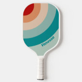 Bleke Zeeglas Cirkel Streep met Naam Pickleball Paddle (Achterkant)