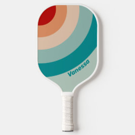 Bleke Zeeglas Cirkel Streep met Naam Pickleball Paddle