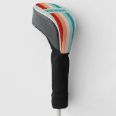 Bleke Zeeglas Speld Gestreept met Naam Golfheadcover (Schuin)