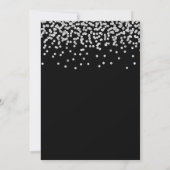 Bleke Zilveren Glitter Confetti Zwart Kaart (Achterkant)
