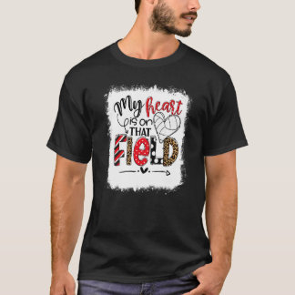 Bleken dat mijn hart op dat veld Volleybal mama st T-shirt