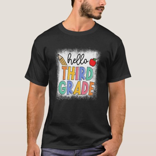 Bleken Hallo derdegraads docent-studenten T-shirt (Voorkant)