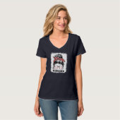 Bleken honkbal Mam Bun Game Day Moederdag T-shirt (Voorkant volledig)