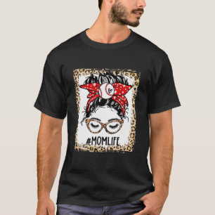 Bleken honkbal Mam Bun Game Day Moeders D T-shirt