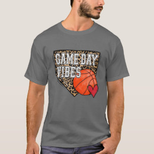 Bleken honkbalspel Dag Vibes Leopard Basketk T-shirt