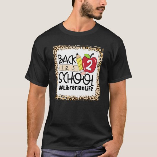 Bleken librarian terug naar schoolleven t-shirt (Voorkant)