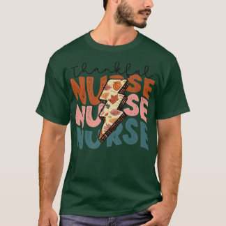 Bleken met één Thankful Nurse Retro Thanksgiving N T-shirt