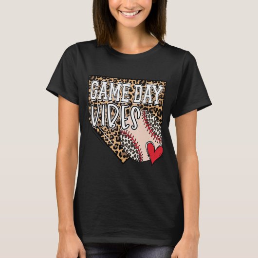Bleken T-shirt Ball Game Day Vibes Leopard T-shirt (Voorkant)