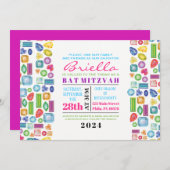 BLEMEN Gemstone Bat Mitzvah Uitnodiging (Voorkant / Achterkant)