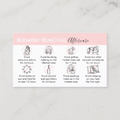 Blemish Removal aftercare Visitekaartje (Achterkant)