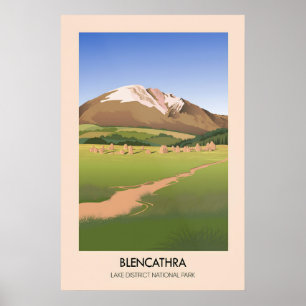 Blencathra Lake District Nationaal Park Reizen Poster