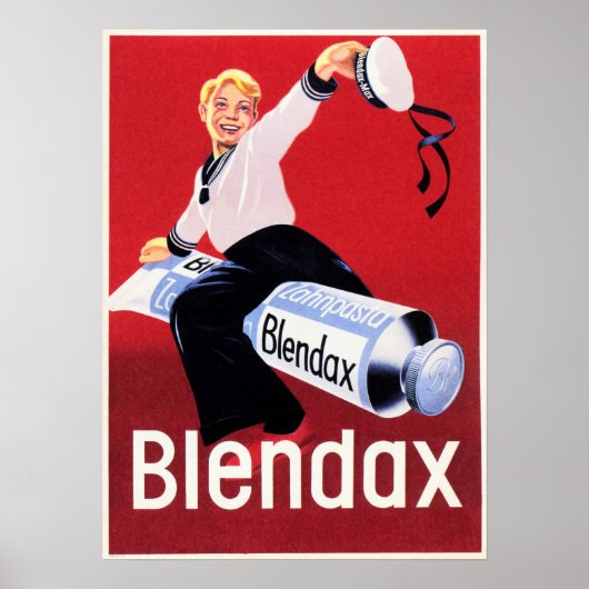 BLENDAX Toothpasta glimlachend Sailor Boy Old Germ Poster (Voorkant)
