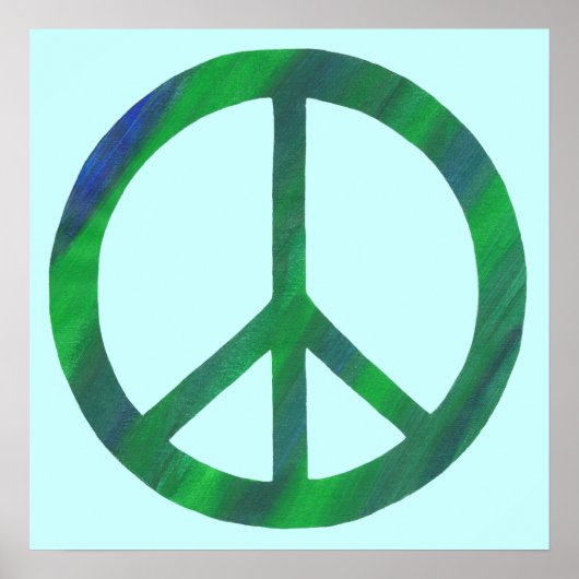 Blended Blue en Green Peace Sign Posters (Voorkant)