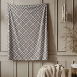 Blended Coral Grey Plaid Deken voor dagelijks gebr