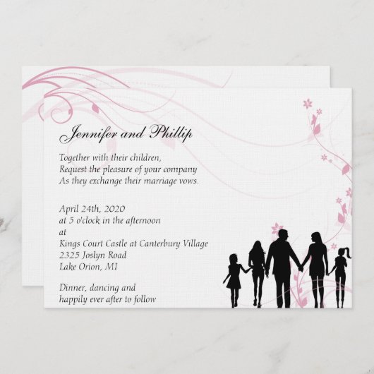 Blended Family bruiloft uitnodiging (Voorkant / Achterkant)