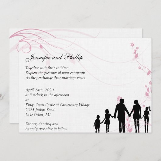 Blended Family bruiloft uitnodiging (Voorkant / Achterkant)