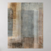 "Blended" grijs en beige Abstract kunstPoster Poster (Voorkant)