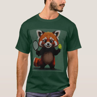 blended pickleball red panda funny animal sports f t-shirt